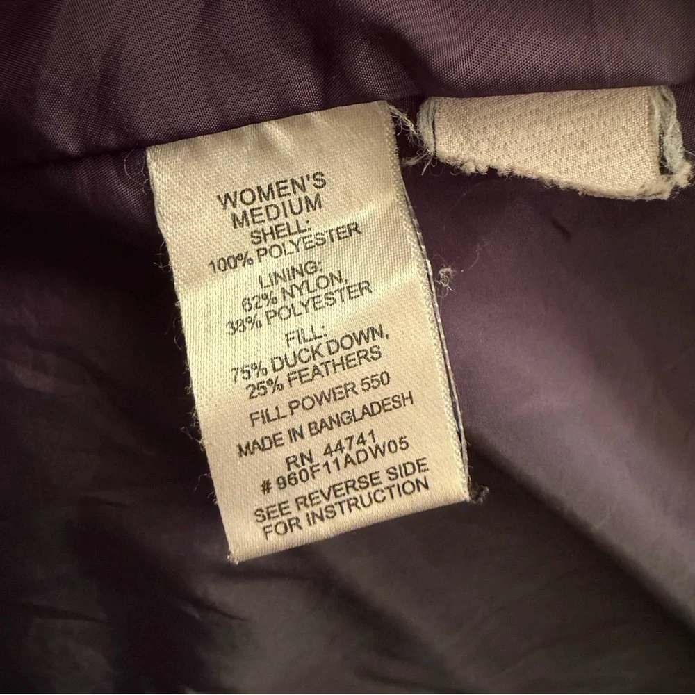 ALPINE DESIGN Women's Duck Down‎ Puffer Parka Hooded Purple M Jacket